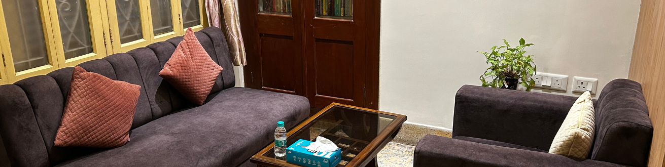 Warm and welcoming counselling space at Thought Craft, a mental health clinic in Salt Lake, Kolkata.